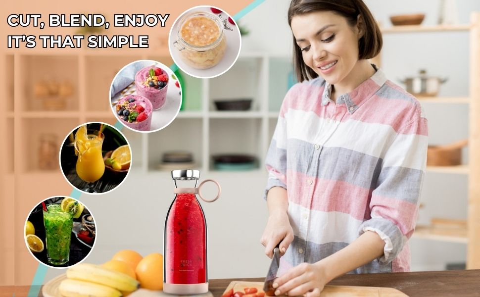 Portable Mini Blender for Fresh Juice (Pack of 1) Delhi Mart