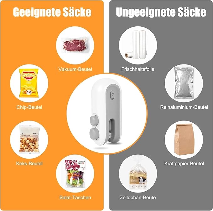 Portable Mini Sealing Machine 2 in 1 USB Rechargeable Magnetic Heat Sealing and Cutting Bag Seale Delhi Mart