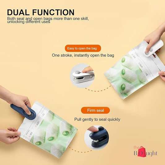 Portable Mini Sealing Machine 2 in 1 USB Rechargeable Magnetic Heat Sealing and Cutting Bag Seale Delhi Mart