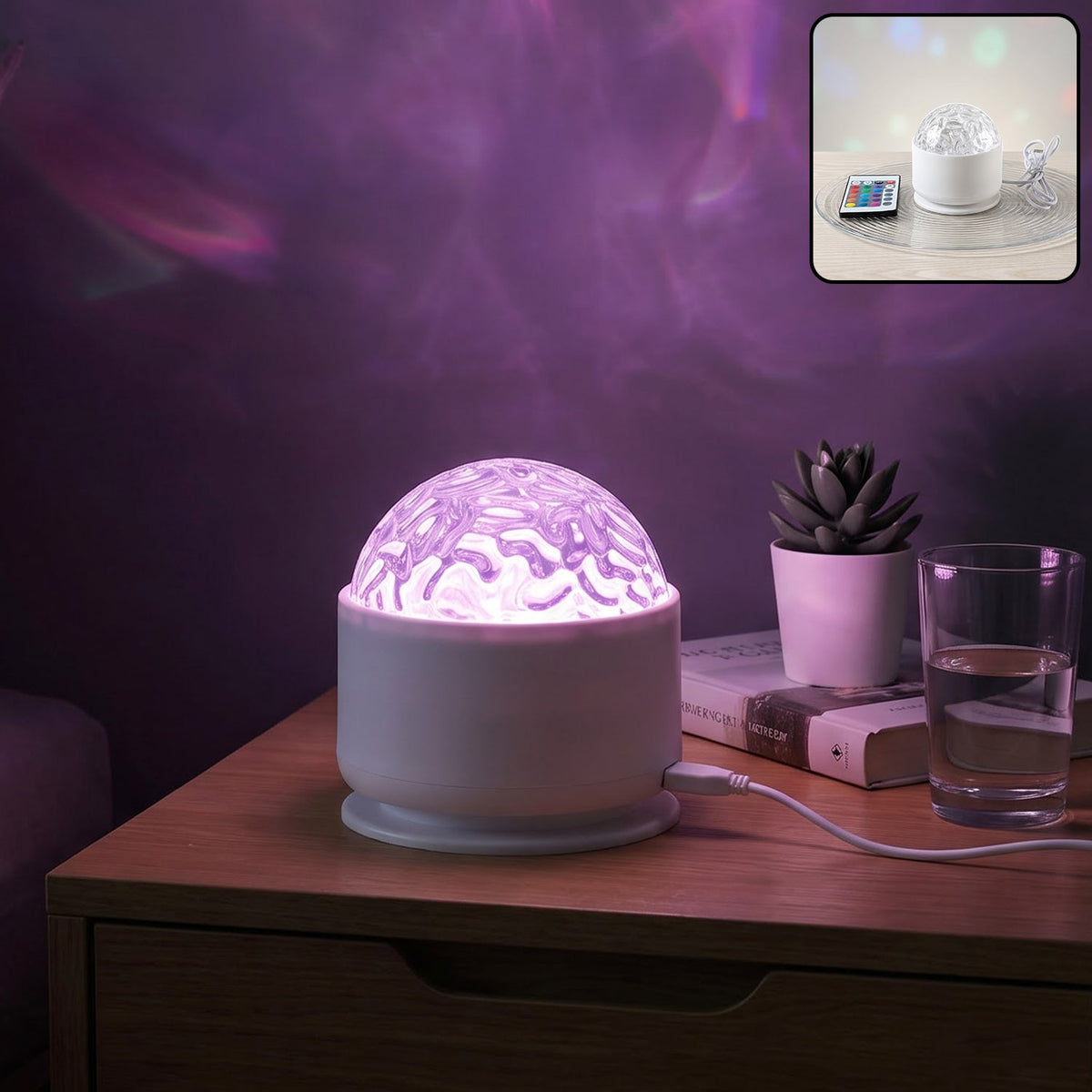 Led Starry Projection Night Light With Remote For Bedroom Ambient Decor (1 Set)